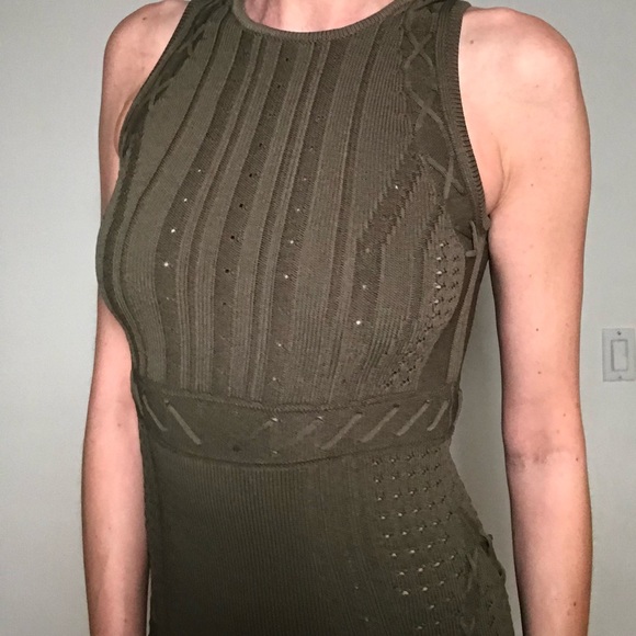 Torn by Ronny Kobo Green Marietta Olive Knit Bodycon Cocktail Dress size S. - Picture 4 of 13